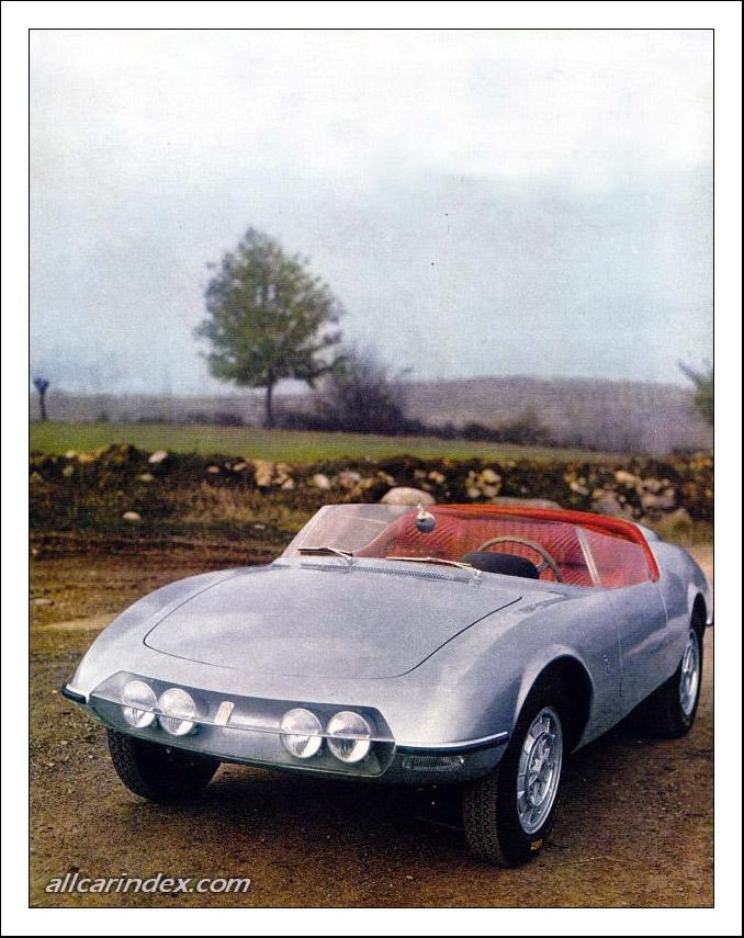 Abarth 1000 GT Spider, 1964, by Pininfarina. An open roof